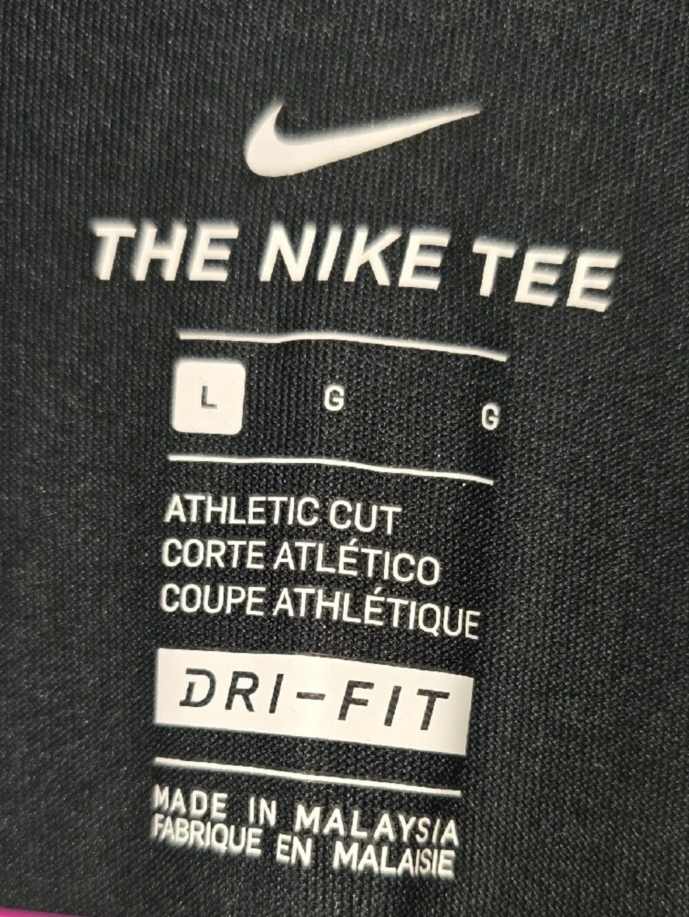 Nike Black Short Sleeve Tee with Distressed White Swoosh - Picture 3 of 6
